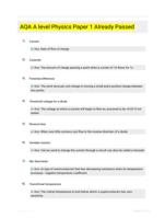 AQA A level Physics Paper 1 Already Passed