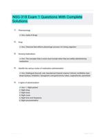NSG-318 Exam 1 Questions With Complete Solutions