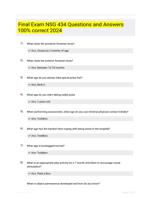 Final Exam NSG 434 Questions and Answers 100% correct 2024