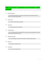 PNR 104 Exam 3 Questions and Answers Latest updated