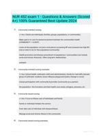 NUR 452 exam 1 - Questions & Answers (Scored A+) 100% Guaranteed Best Update 2024