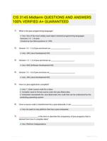 CIS 3145 Midterm QUESTIONS AND ANSWERS 100% VERIFIED A+ GUARANTEED