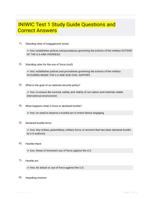 INIWIC Test 1 Study Guide Questions and Correct Answers