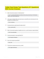 Colibri Real Estate Test Questions |91 Questions| With Correct Answers.
