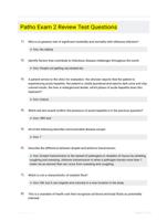 Patho Exam 2 Review Test Questions