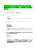 NUR 336 Exam 1 QUESTIONS AND ANSWERS NEW UPDATE 2024/2025 TOP RANKED A+ BEST EXAM