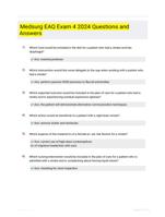 Medsurg EAQ Exam 4 2024 Questions and Answers