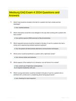 Medsurg EAQ Exam 4 2024 Questions and Answers