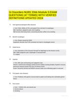 Gi Disorders NURS 3366 Module 5 EXAM QUESTIONS (47 TERMS) WITH VERIFIED DEFINITIONS UPDATED 2024