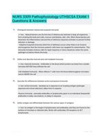 NURS 3309 Pathophysiology UTHSCSA EXAM 1 Questions & Answers
