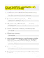 UTA A&P QUESTIONS AND ANSWERS 100% VERIFIED A+ GUARANTEED