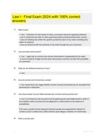 Law I - Final Exam 2024 with 100% correct answers