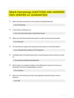 QBank Hematology QUESTIONS AND ANSWERS 100% VERIFIED A+ GUARANTEED