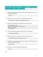 FANUC SECE Test 173 CORRECTLY ANSWERED QUESTIONS LATEST UPDATE