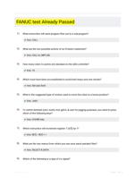 FANUC test Already Passed