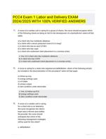 PCC4 Exam 1 Labor and Delivery EXAM 2024/2025  WITH 100% VERIFIED  ANSWERS