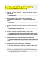 Exam Prep GRADED A+ (ACTUAL EXAM ) Questions and Answers (Solved)