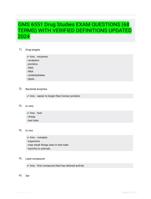 GMS 6551 Drug Studies EXAM QUESTIONS (68 TERMS) WITH VERIFIED DEFINITIONS UPDATED 2024