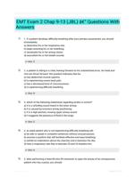 EMT Exam 2 Chap 9-13 (JBL) - Questions With Answers