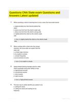 Questions CNA State exam Questions and Answers Latest updated