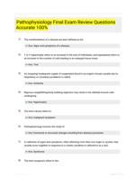 Pathophysiology Final Exam Review Questions Accurate 100%