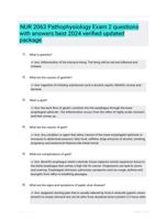NUR 2063 Pathophysiology Exam 2 questions with answers best 2024 verified updated package
