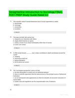 Straighterline Introduction to Sociology FINAL TEST PREP Study Guide Rated A+