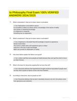 to Philosophy Final Exam 100% VERIFIED ANSWERS  2024/2025