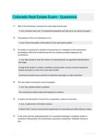 Colorado Real Estate Exam - Questions