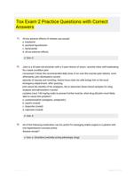 Tox Exam 2 Practice Questions  with Correct Answers