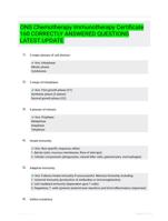 ONS Chemotherapy Immunotherapy Certificate 160 CORRECTLY ANSWERED QUESTIONS LATEST UPDATE
