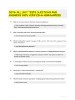 D076- ALL UNIT TESTS QUESTIONS AND ANSWERS 100% VERIFIED A+ GUARANTEED