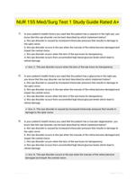 NUR 155 Med/Surg Test 1 Study Guide Rated A+