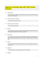 beginner core Exam Quiz with 100% Correct Answers..