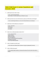 ISQS 2340 Exam 2 review Questions and Answers 2024