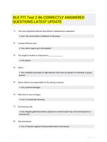 BLE PTI Test 2 86 CORRECTLY ANSWERED QUESTIONS LATEST UPDATE