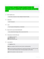 CLS STUDY GUIDE EXAM QUESTIONS (38 TERMS) WITH VERIFIED DEFINITIONS UPDATED 2024