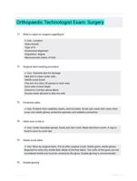 Orthopaedic Technologist Exam: Surgery