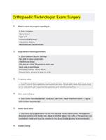 Orthopaedic Technologist Exam: Surgery