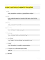 Rater Exam 100% CORRECT ANSWERS