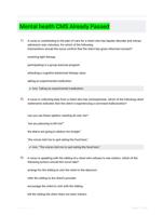 Mental health CMS Already Passed