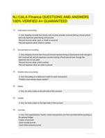 NJ CALA FInance QUESTIONS AND ANSWERS 100% VERIFIED A+ GUARANTEED