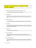 Haydon POLS 206 Exam 2 Questions With Correct Answers.