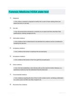 Forensic Medicine HOSA state test