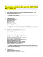 Forensic Science Exam Study Guide QUESTIONS AND ANSWERS.