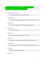 Forensic science exam 1 Questions And Answers 2024/2025 GRADED A