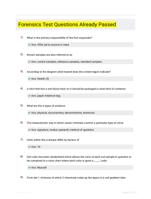 Forensics Test Questions Already Passed