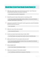 World War II Unit Test Study Guide Rated A+