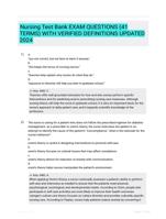 Nursing Test Bank EXAM QUESTIONS (41 TERMS) WITH VERIFIED DEFINITIONS UPDATED 2024