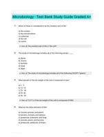 Microbiology - Test Bank Study Guide Graded A+